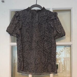 STATE Animal Print Top with Black Accents